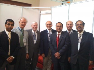 (From Left to Right), Rish Ghatikar, Dale Sartor (Conference presenters from Environmental Energy Technologies Division, LBNL), Mark Ginsberg (Board of Directors – U.S. DOE), Jayant Sathaye (Conference presenter from Environmental Energy Technologies Division, LBNL), Gireesh Pradhan (Additional Secretary, Ministry of Power – Government of India) Tom Cutler (Office of European and Asian Affairs – U.S. DOE), and S. Padmanabhan (Senior Advisor – Energy, USAID) 