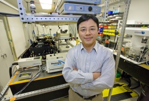 Xiang Zhang is a principal investigator with Berkeley Lab’s Materials Sciences Division and director of UC Berkeley’s Nano-scale Science and Engineering Center. He and his research group are making advances in transformational optics on several fronts, from superlensing to invisibility cloaks. (Photo by Roy Kaltschmidt, Berkeley Lab Public Affairs)