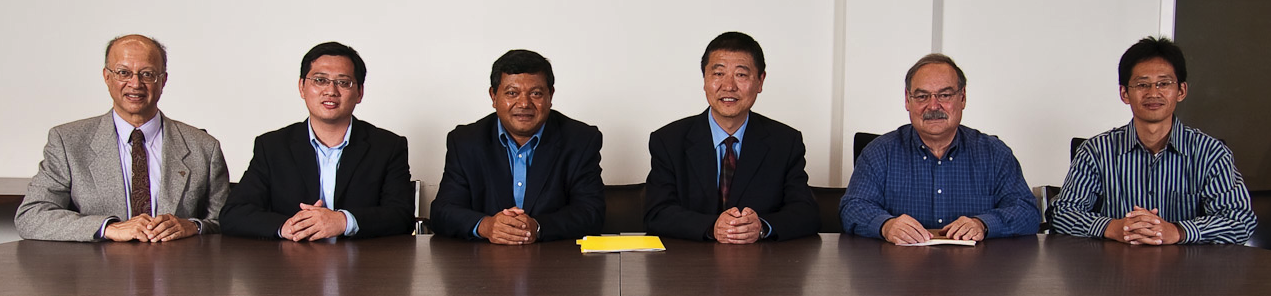 From left to right: Ashok Gadgil (Berkeley Lab), Da Yan (Tsinghua University), Arun Majumdar (Berkeley Lab), Jiang Yi (Tsinghua University), Mark Levine (Berkeley Lab), and Fulin Wang (Tsinghua University). 