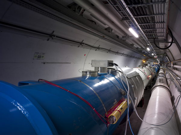 The LHC's 27-kilometer-long string of magnets has been repaired and beams are once more circulating in the world's most powerful particle accelerator. (Courtesy CERN)
