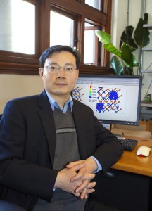 Junqiao Wu, a Berkeley Lab/UC Berkeley physicist, used a NERSC supercomputer to show that the thermoelectric performance of highly mismatched alloys can be substantially enhanced by the introduction of oxygen impurities. (Photo by Roy Kaltschmidt, Berkeley Lab Public Affairs)