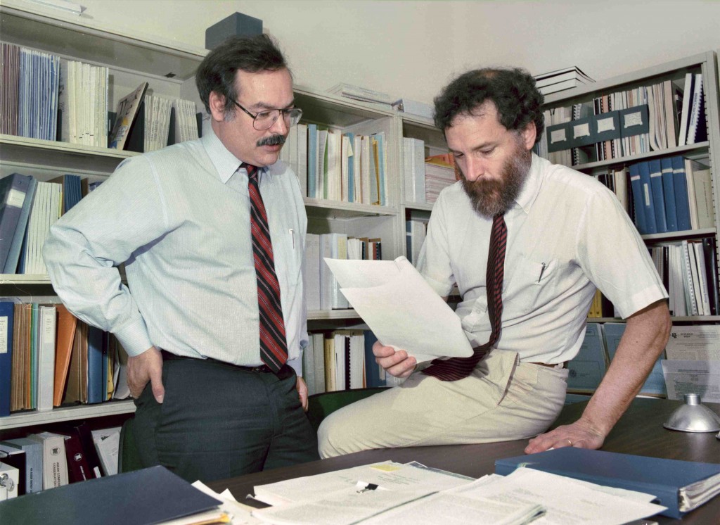 Mark Levine and Lee Schipper. (Berkeley Lab photo archives, 1989)