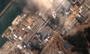 Mass contamination from major radiation exposure events, such as the meltdown at Japan’s Fukushima Daiichi nuclear power plant, require prompt treatment in the form of a pill, such as the treatment being developed at Berkeley Lab. (Satellite image from Digital Globe)