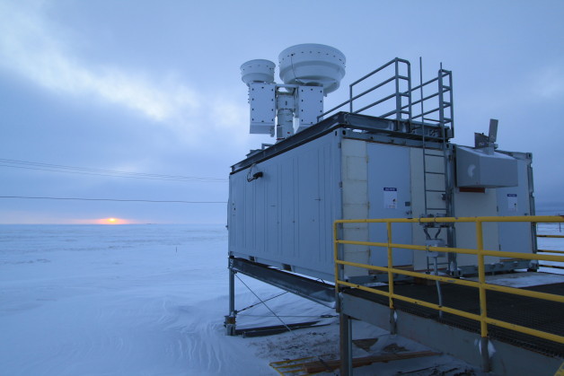 The scientists used incredibly precise spectroscopic instruments at two sites operated by the Department of Energy’s Atmospheric Radiation Measurement (ARM) Climate Research Facility. This research site is on the North Slope of Alaska near the town of Barrow. They also collected data from a site in Oklahoma. (Credit: Jonathan Gero)