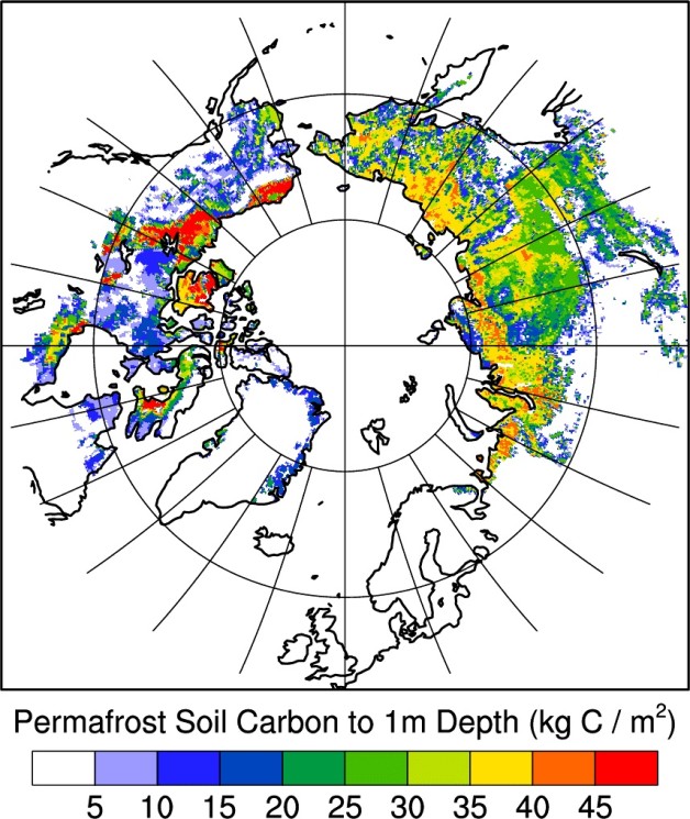 The new approach includes data from recently compiled soil carbon maps of permafrost in Alaska, Canada, and Russia (Credit: Berkeley Lab)