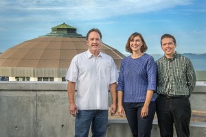 (from left) Steve Yannone, Jill Fuss and Adam Barnebey (Photo: Roy Kaltschmidt/Berkeley Lab)