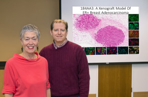 Irene Kuhn and Curt Hines were the lead authors of a paper reporting the development of the 184AA3 breast cancer model. (Photo by Roy Kaltschmidt)