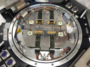 A view of the focal plate for the Mosaic-3 camera. (Photo credit: Tom Hurteau, Yale University Physics Department)