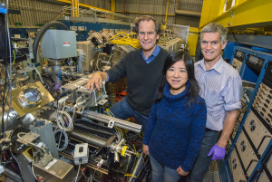 Photo: Researchers at Berkeley Lab's NCDX-II accelerator.
