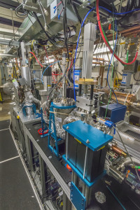 Photo - A view of the ultraast electron diffraction (UED) beamline at APEX. (Roy Kaltschmidt/Berkeley Lab)