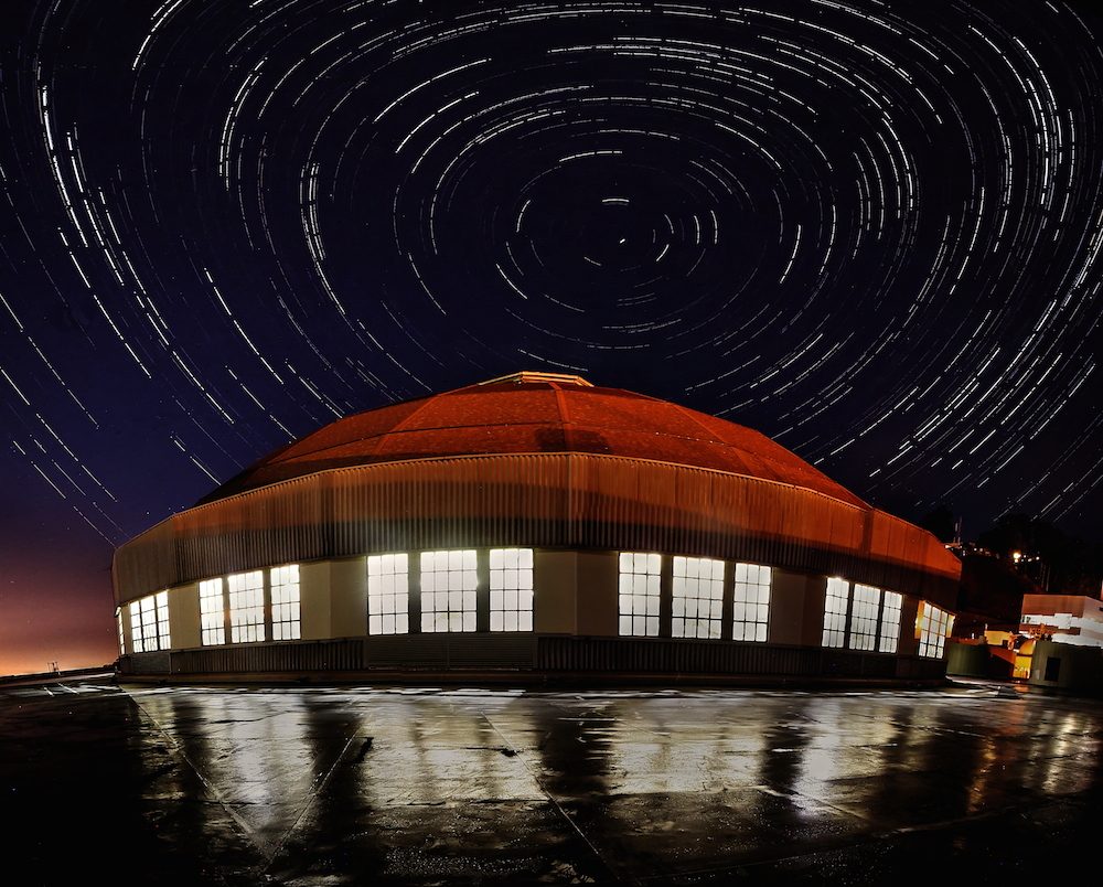 Photo - A time-lapse view of the Advanced Light Source building at night. (Credit: Haris Mahic/Berkeley Lab)