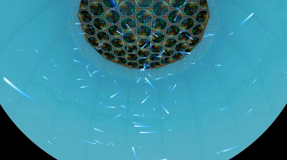 Image - A simulation of particles interacting with liquid xenon inside the LUX experiment. (Credit: "Phantom of the Universe")