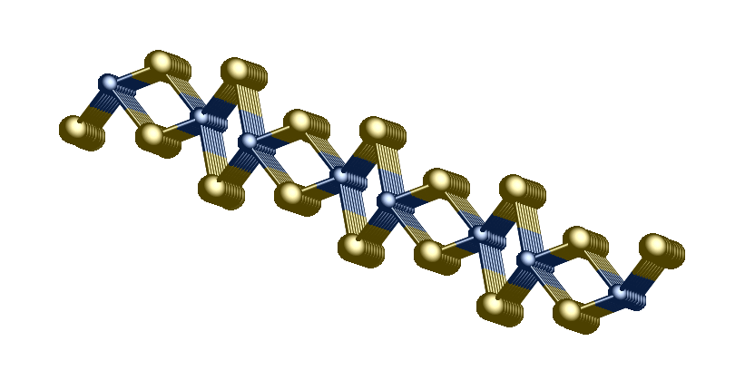Image - A rendering of a 2-D material known as 1T'-WTe2 that was created and studied at Berkeley Lab's Advanced Light Source. (Credit: Berkeley Lab)