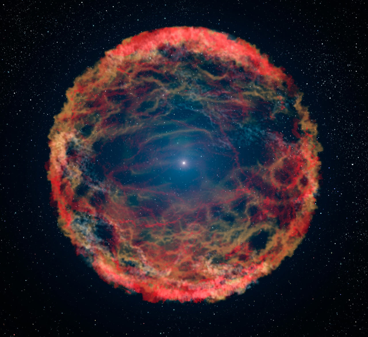 Image - An artist’s impression a supernova. (Credit: NASA/ESA/G. Bacon, STScI)