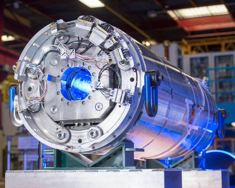 Photo - A collaboration among several U.S. national laboratories has been working on superconducting magnets that will be integral to a planned high-luminosity upgrade for CERN's Large Hadron Collider. (Credit: Reidar Hahn/Fermi National Accelerator Laboratory)