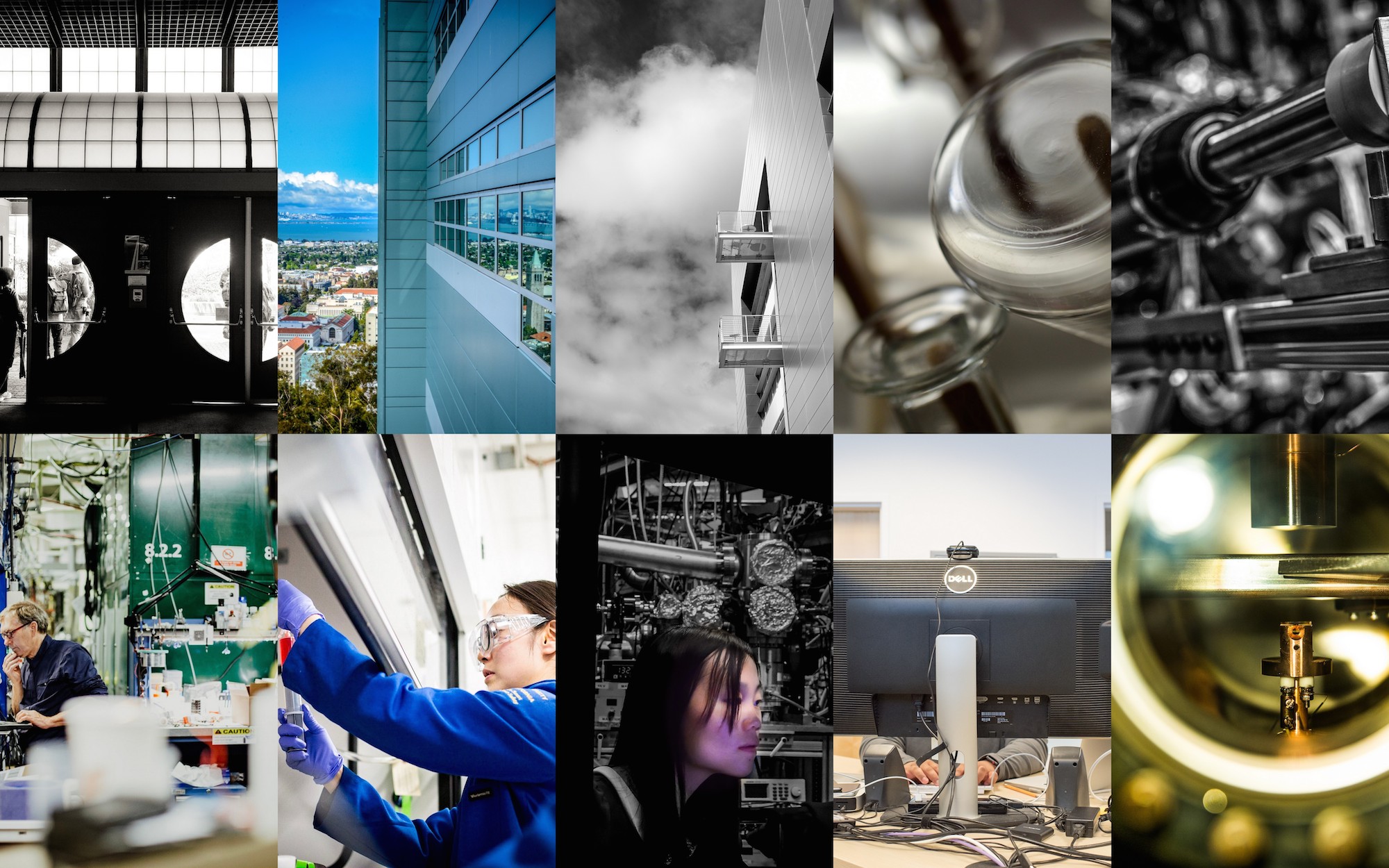 Photo - A photo collage featuring the top 10 winners in the 2018 Berkeley Lab Physics Photowalk photo competition.