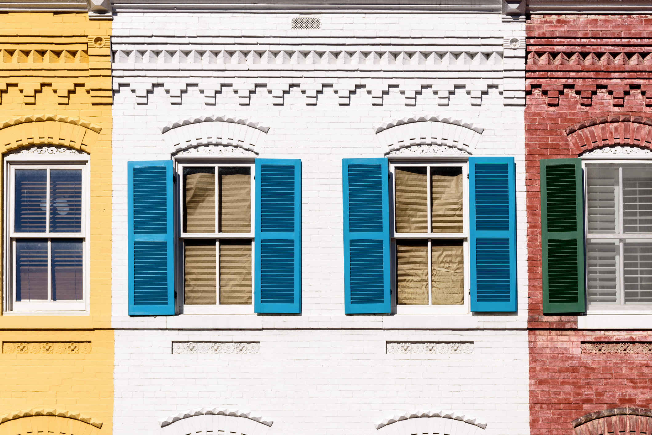 Photo - Different wall colors on Georgetown row houses. iStock photo