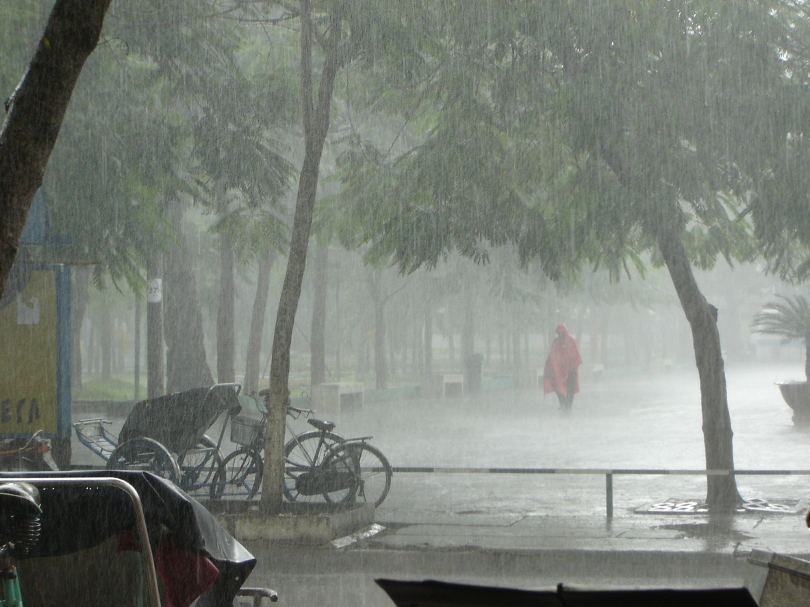 Ho Chi Minh City on a very rainy day.