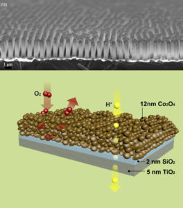 A microscopy image of the nanotubes, generated in a sheet and (bottom image) a schematic of the layers that each tiny tube is composed of. 