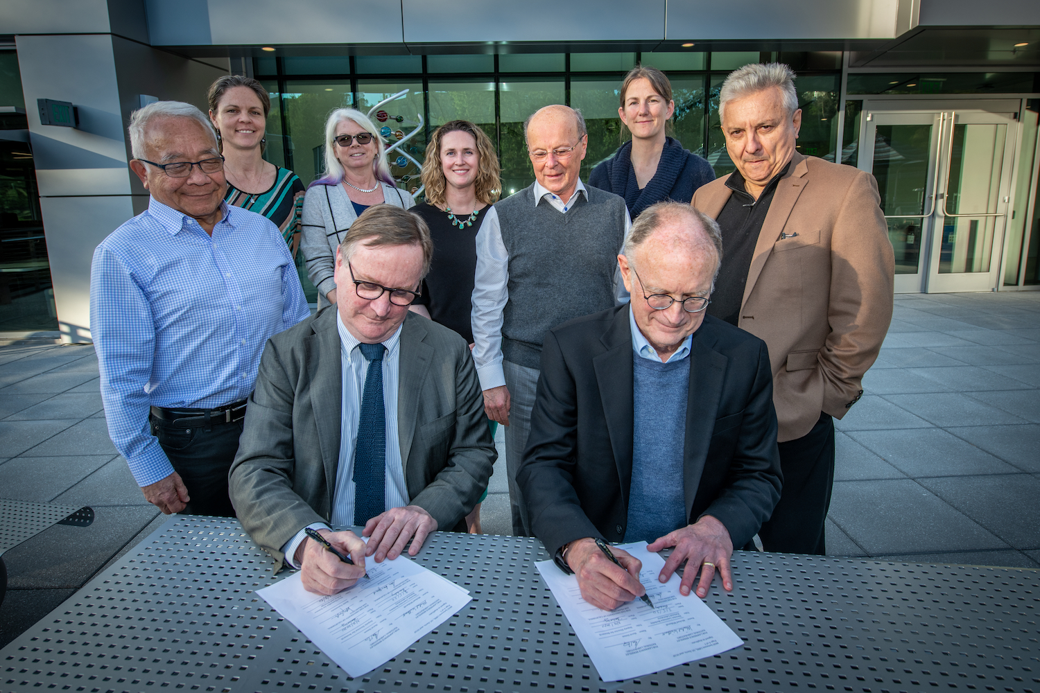 Collaboration leads sign the memorandum of understanding creating the Tri-institutional Partnership for Microbiome Research