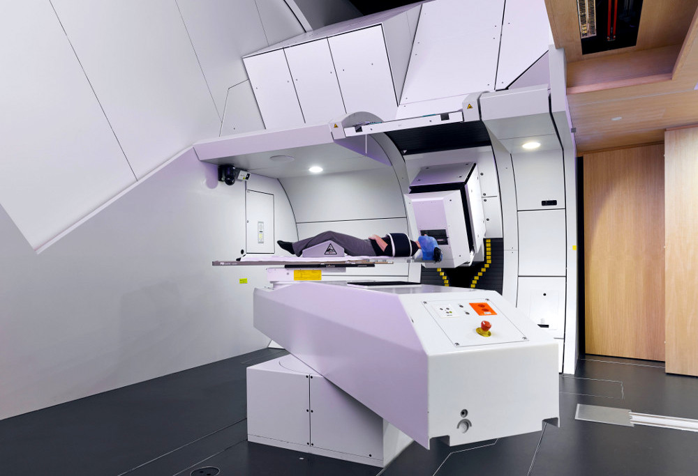 Photo - Proton-beam therapy at the Paul Scherrer Institute in Switzerland. A Berkeley Lab researcher is working with PSI and Varian Medical Systems to develop a new system with improve beam performance. (Credit: Center for Proton Therapy/PSI)
