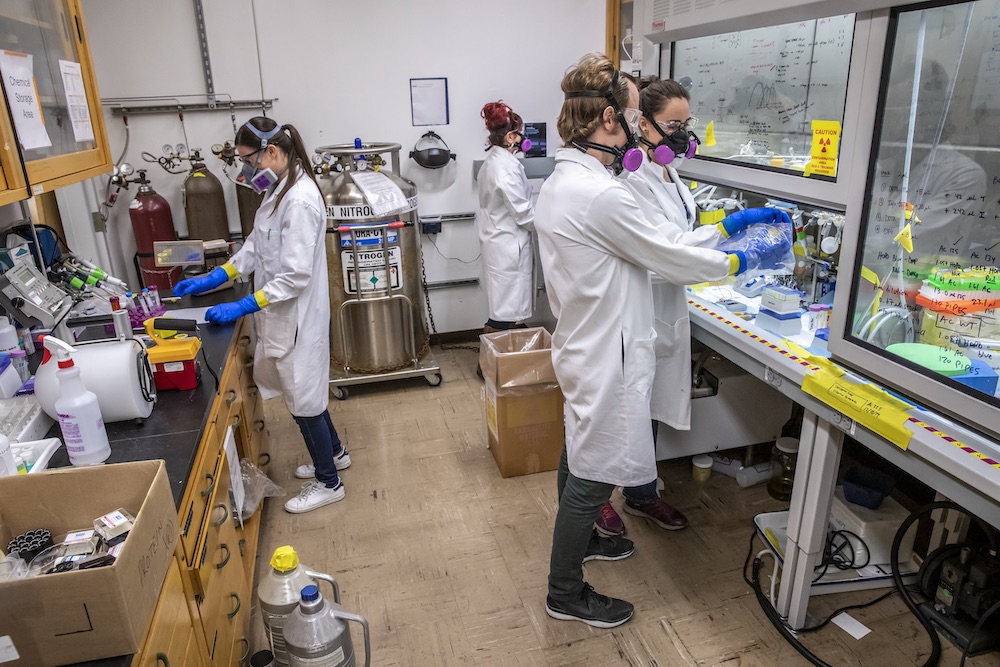 photo of researchers working in the lab