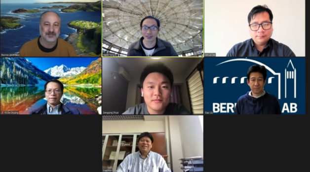Berkeley Lab scientists who contributed to the X-ray study of lithium-rich battery materials: Top, from left: Tom Devereaux, Wanli Yang, Kehua Dai. Middle: Yi-de Chuang, Zengqing Zhuo, Gao Liu. Bottom: Feng Pan. (Courtesy of Wanli Yang)