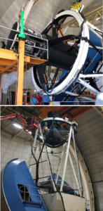 The focal plane is installed to the telescope, with fiber cables routed to the upper ring and down the telescope (Aug, Sep 2019).