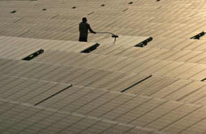 A solar power station in India.