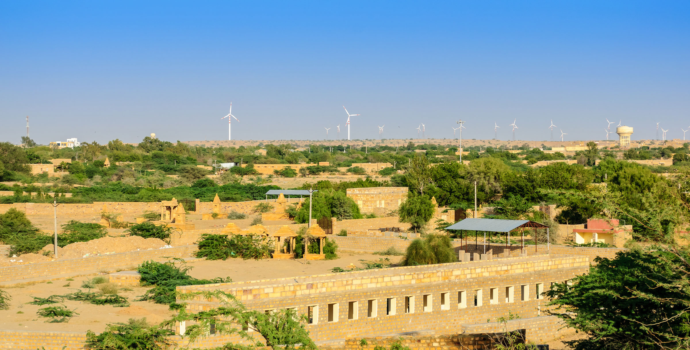 Windmills in Jaisalmer, Rajasthan, India. 