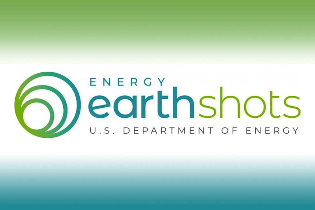 Green and blue gradient with Energy earthshots U.S. Department of Energy logo