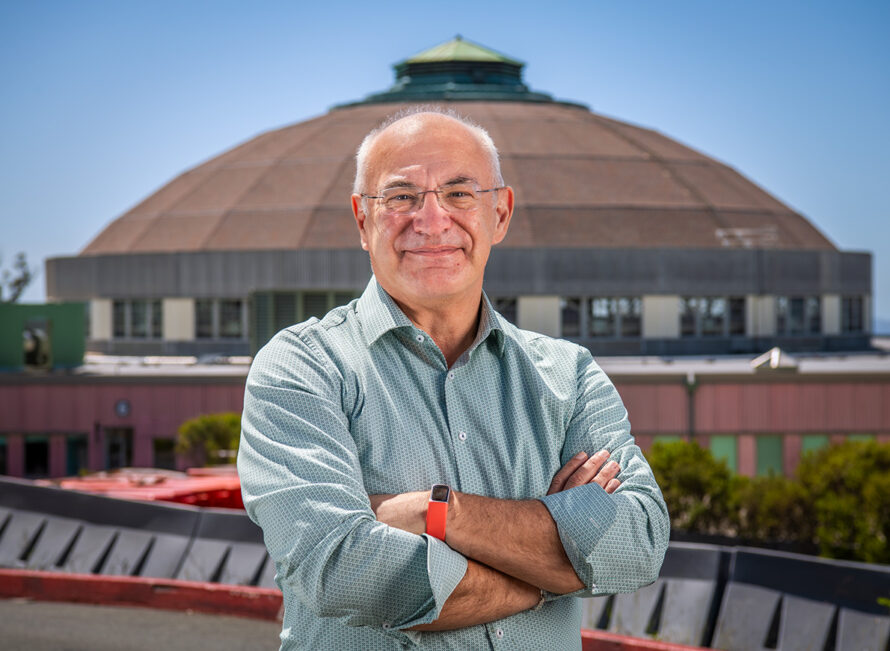 Dimitri Argyriou posed in front of the Advanced Light Source