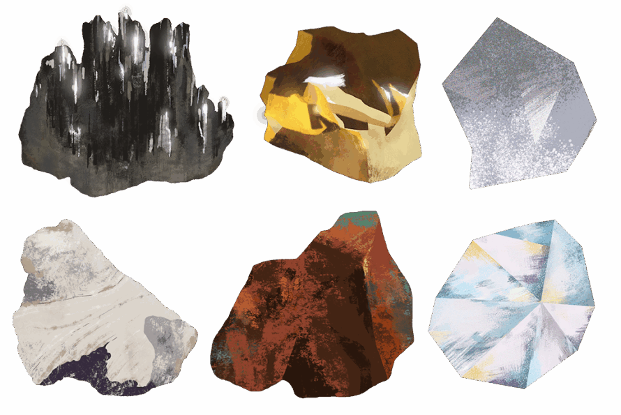 Six illustrated critical minerals