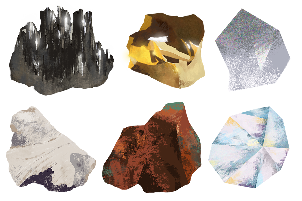 Six illustrated critical minerals