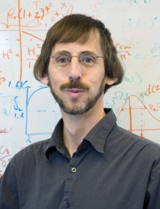 Eric Linder, a theoretical physicist with Berkeley Lab’s Physics Division and member of the Supernova Cosmology Project. (Photo by Roy Kaltschmidt)