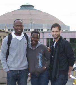 Left to right: Mtakai Ngara, Teddy Amuge and Jessen Bredesen (David Gilbert, DOE JGI)